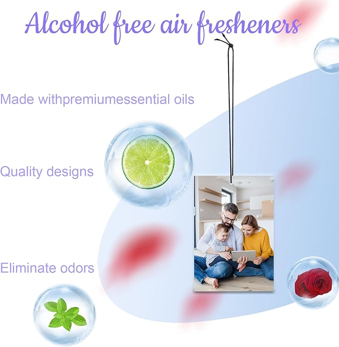 Custom air fresheners with picture- Double Sided Photo Personalized Car Scents Air Freshener, Smell Air Fresheners With Picture for Wardrobe, Bathroom,Hanging Ornaments (Crop)