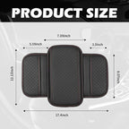 Car Center Console Cover with Storage Bag,Heighted Arm Rest Cover for Car with Square Press Pattern & Air Ventilation Hole for Soft Support,Artificial Leather Cars Middle Console Covers