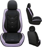 otoez Leather Seat Covers for Car Full Set, 5 Seat Car Seat Cover, Waterproof Automotive Seat Covers, Universal Seat Protector for Most Cars SedensTrucks SUVs (Black&Purple, No Pillows)