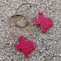 Air Flair | Leather Car Air Freshener | Double Texas Shape | Scroll Pattern (Fuchsia, 4) Butt Naked Scent)