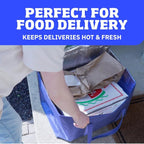 DURASACK XXXL Insulated Food Delivery Bag – 23”x14”x15” Reusable Catering Tote for Hot & Cold Food – Water-Resistant Thermal Carrier for Meal Transport, Grocery Runs, and Events, Blue