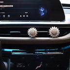 4pcs Sunflower Air Vent Clips Car Air Freshener Bling Sunflower Car Accessories for Women Car Interior Decorations Yellow Beige 2 sizes Refillable Flowers Car Vent Clips