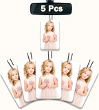 Custom Air Freshener with Picture for Car, Personalized Double Sided Photo Air Freshener, Personalized Car Scents Air Freshener, Car hanging Ornament Father's Day Hanging Ornaments (5Pcs-Rectangle)