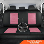 Skechers Memory Foam™ Car Seat Cover Full Sets, Hexcomb Breathable Thick Seat Covers, Airbag Compatible, Automotive Comfort & Protection for Most Cars,Van,Trucks, SUVs (Pink,Full Set)