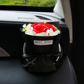 Mini Car Vent Clip Air Freshener, Aesthetic Floral Soap Rose Bouquet Diffuser Decor, Reusable Essential Oil Aroma Pad, Cute Car Accessories Gift for Women (Style E)