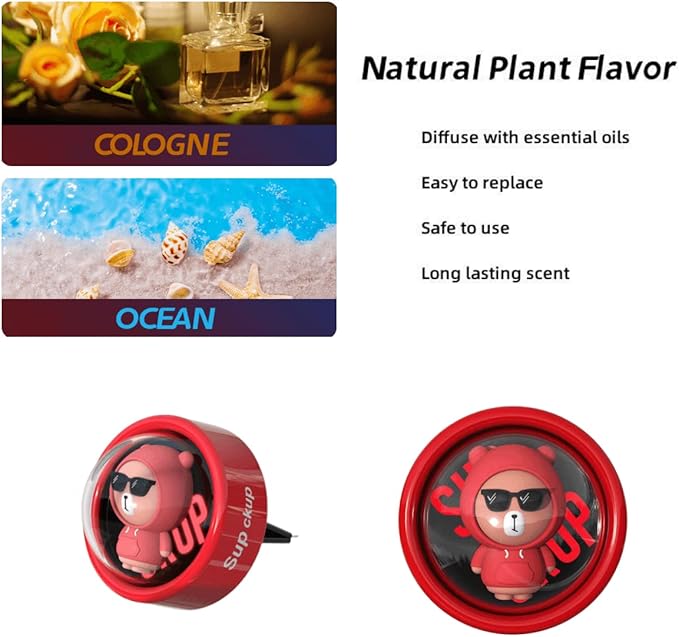 DAYUJIAN Cartoon Car Air Fresheners Astronaut Automotive Air Outlet Cute Car Diffuser Creative Glowable Car Perfume Decoration Aromatherapy Ornament Car Vent Accessories