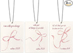 Coquette Pink Bow Christian Bible Verse Air Freshener for Car, Cute Girly Air Freshener Hanging 3 Pcs for Cars Closet Drawer or Books, Cute Preppy Christian Car Mirror Decor for Women