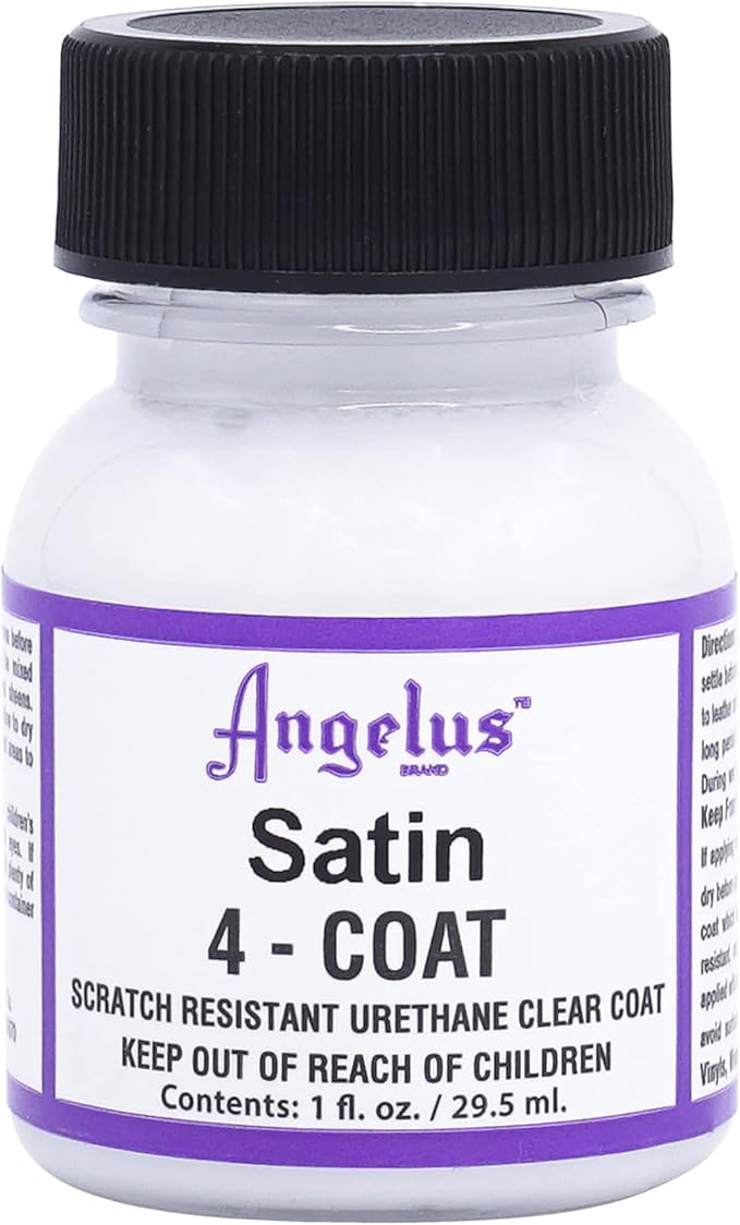 Angelus 4-Coat Clear Urethane Leather Top Coat Finisher (Satin, 1oz)
