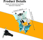 2PCS Car Air Fresheners Vent Clips, Butterfly Car Accessories, Sparkly Bling Dual Butterfly Auto Air Vent Clips, Automotive Cute Air Conditioning Outlet Decoration Universal for Women Girl