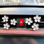 6 Pcs Daisy Flower Air Vent Clip Air Conditioning Outlet Clip Car Air Freshener Clip Car Interior Decor Charm Colorful Car Interior Accessories for Girls Women (White)