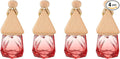 uxcell 4pcs Hanging Car Air Freshener Perfume Bottle, 8ml Pendant Empty Clear/Red Glass Essential Oil Aromatherapy Diffuser with Wooden Cap for Car Decor (Clear/Red, Rhombus)