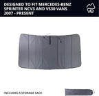 VanEssential Insulated Magnetic Blackout Front Windshield Cover Designed for Mercedes-Benz NCV3/VS30 (Van Years 2007 to Current) - Charcoal Gray