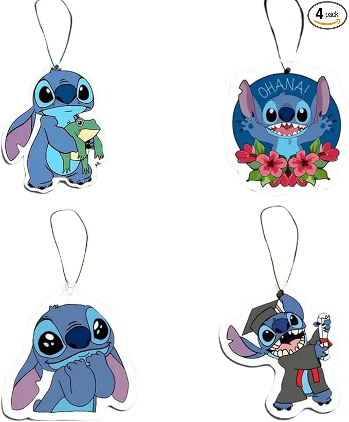 Rawan 4 Pack Car Air Freshener Cartoon, Accessories Cute for Women Girls And men Car, Funny Decor Hanging Fresheners Car Interior Room Decorations, for Christmas Gift. (C, Large)