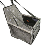 Pet Car Seat, Breathable & Waterproof Oxford Dog Car Booster Seats with Seat Belt and Mesh Window, Portable Foldable Travel Look Out Bag for Small Medium Dogs & Cats (Grey, 1PC)