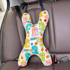 X-Shaped Car Travel Pillow for Cars Seat Kids Adults Head and Body Support Pillow Cartoon Neck Pillows Soft Long-Distance Travel Car Sleeping Seat Belt Pillows Breathable Cars Aircraft Travel Cushion