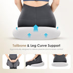 FLORICH Car Seat Cushion & Lumbar Support Pillow & Car Neck Pillow, Ergonomic Memory Foam Driving Seat Cushion for Back & Sciatica Pain Relief, Non-Slip Washable Cushion for Car, Driver, Office-Gray