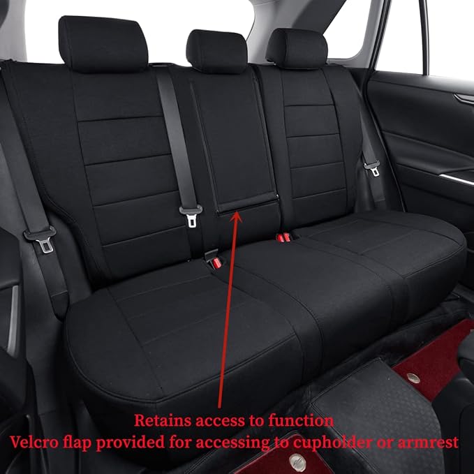 coverdream Custom Seat Covers Compatible with Select Toyota RAV4 Hybrid 2016 2017 2018 Models (Black,Full Set)