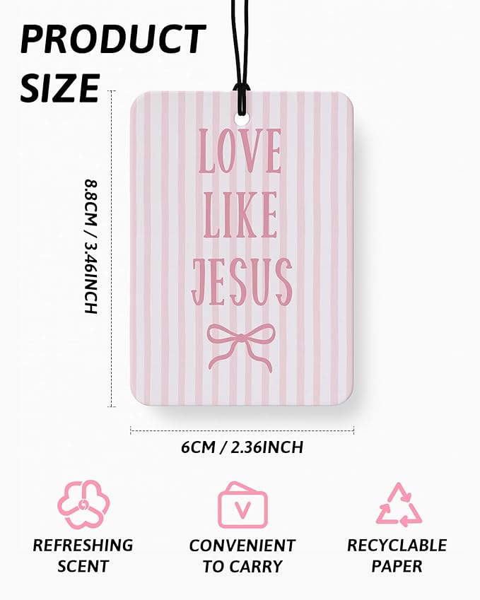 Pink Western Christian Car Air Freshener 4 Pcs Coconut Scented, Religious Car Accessories Mirror Decor for Women, Preppy Girly Cowgirls Hanging Air Freshener for Cars Closet Drawer Books