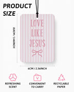 Pink Western Christian Car Air Freshener 4 Pcs Coconut Scented, Religious Car Accessories Mirror Decor for Women, Preppy Girly Cowgirls Hanging Air Freshener for Cars Closet Drawer Books