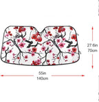 Pink Cherry Blossom Windshield Sun Shade Blocks UV Rays Visor Protector Accordion Folding Sun Reflector Auto Sunshade for Car Truck SUV to Keep Your Vehicle Cool