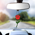 6 Pcs Rose Car Air Fresheners, Funny Rose Hanging Car Air Fresheners Long Lasting Cute Car Mirror Scented Hanging Car Decoration Ornaments Gift Interior Accessories for Men Women