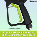 Short Pressure Washer Gun with Foam Cannon,High Pressure Wash Foam Gun with 1/4 Inch Quick Connector,5 Pressure Washer Nozzle Tip