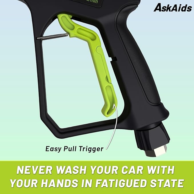 Short Pressure Washer Gun with Foam Cannon,High Pressure Wash Foam Gun with 1/4 Inch Quick Connector,5 Pressure Washer Nozzle Tip
