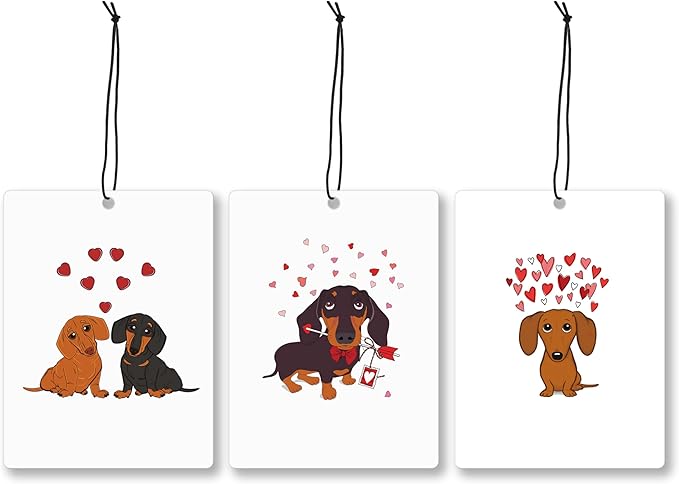 Mancheng-zi Dachshund Gifts Car Air Freshener 3Pcs, Dachshund Weiner Dog Doxie Gifts Air Freshener Hanging for Cars Closet Drawer or Books, Cute Dog Car Accessories Mirror Decor for Women