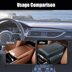 Universal Car Armrest Booster Cushion, 2024 New Memory Cotton Car Armrest Box Pad Auto Center Console Pad, Upgrade Waterproof Car Center Console Cover Pad Elbow Rest Box Covers (Brown)