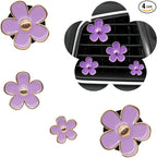 Daisy Flower Car Air Freshener Vent Clips, 4 Pcs Cute Car Accessories for Women Interior, Girly Decor Essentials, Truck Accessories, for Bathroom Office Pet Houses (Purple, 3.1cm 2.9cm 2.2cm 1.6cm)