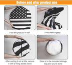American Flag Car Windshield Sun Shade, Foldable Car Front Window Sunshade for Car SUV Truck, Auto Interior Sun Protection Cover, Blocks UV Rays & Keeps Your Vehicle Cool (USA B&W Flag, X-Large)