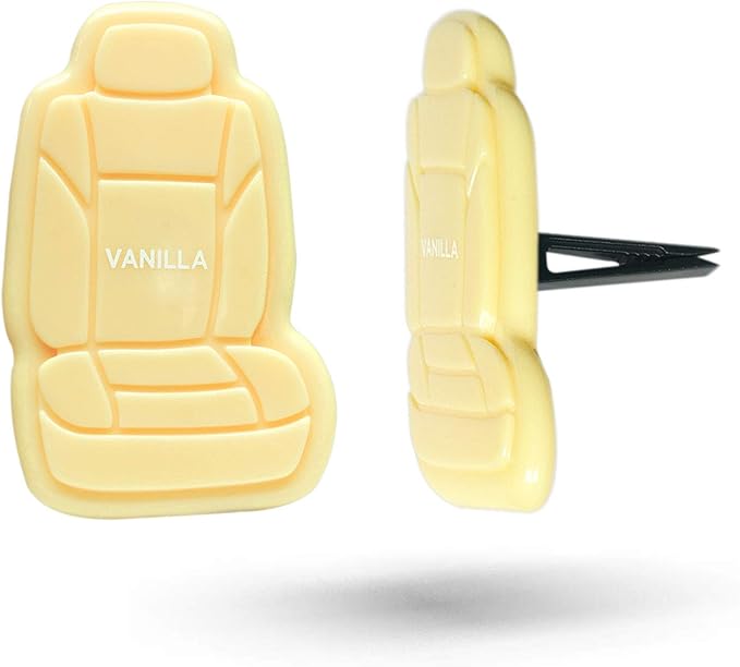 FH Group Air Freshener Vent Clips, Mini Car Seat Covers Design, (Vanilla Scent)-2PK