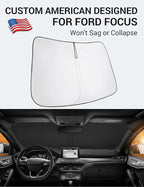 Proadsy 2026 Upgrade Front Windshield Sun Shade Foldable Sunshade Protector Custom Fit 2012-2018 Ford Focus S, RS, ST, SE, SEL, Titanium, Electric Sedan Hatchback Accessories