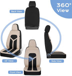 FLORICH Car Seat Covers Front Seat, Universal Seat Cover 2 Seats, Automotive Seat Covers with Mesh Leather, Waterproof Car Seat Protector, Breathable Car Seat Cushion for Most Car SUV Truck Beige