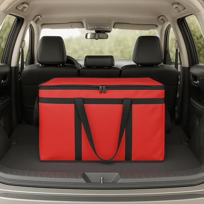 Bodaon Large 2-Pack Insulated Food Delivery Bag With Hard Bottom, XXXL Bags, Rideshare Delivery Bag, Grocery Shopping and Catering, Cold/Hot Styrofoam Carrier for Travel/Car