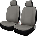 Champlus Car Seat Covers, Canvas Seat Protectors for Two Front Seats, Universal Fits Sedan Cars, SUVs, Trucks, and Mini Vans, Airbag Compatible, Quick Install, Set of 2, Gray
