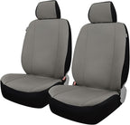 Champlus Car Seat Covers, Canvas Seat Protectors for Two Front Seats, Universal Fits Sedan Cars, SUVs, Trucks, and Mini Vans, Airbag Compatible, Quick Install, Set of 2, Gray