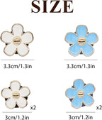 6pcs Flowers Car Air Freshener Vent Clips Blue White Daisy Flowers Air Vent Clip Car Accessories for Women 3.3cm/3cm Refillable Daisy Decor Diffuser