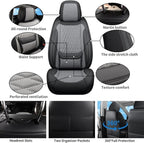 Car Seat Covers Full Set Custom Fit for Pontiac G6 2004-2010 - Premium Faux Leather with Lumbar Support | Breathable, Waterproof, Anti-Slip, Durable (Black&Gray,Full Set)