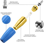 4000 PSI Blue Turbo Nozzle Pressure Washer Pressure Washer Tips 1/4" Quick Connect with 7 Power Washer Nozzle Tips Kit Multiple Degrees (0, 15, 25, 40, 65, Rinse1, Soap2) for Car Concrete Brick