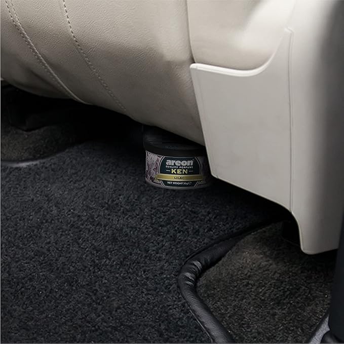 AREON Ken Car Air Freshener - Vanilla Scent, Long-Lasting Fragrance - Portable Fragrant Deodorizer with Adjustable Odor Output - Automobile Accessories & Essentials - 1.23 Oz. Cans, Pack of 3