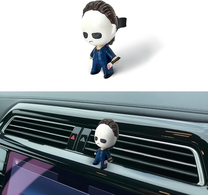 GENANY 3D Resin Horror Movie Killer Character Car Air Freshener Vent Clips, Spooky Car Freshener, Horror Air Freshener, Gothic Gifts for Women and Men, Cool Spring Gifts For Horror Fans