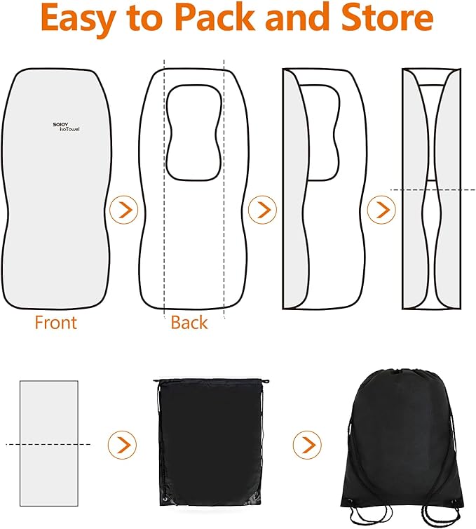 Sojoy IsoTowel Car Seat Cover for Front Seat,Breathable Fabric with Non-Slip Bottom,Comfort Car Seat Protector for Cold Weather (Black & White)