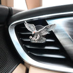 Vintage Eagle Car Air Freshener Vent Clips,2pcs Alloy Silver Hawk Vent Clips Car Accessories for Men,Refillable Diffuser with Felt Mads