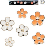 6pcs Daisy Flower Air Vent Clips Car Air Fresheners White Orange Cute Daisy Car Decor Girly Car Accessories for Women Sparkle 3.3cm/3cm/2.5cm Flower Car Vent Clips Refillable Car Diffuser
