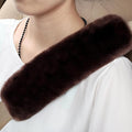 Soft & Cozy Australian Sheepskin Car Seat Belt Covers,2 Pack Fluffy Seatbelt Pads, Genunie Sheepskin Fur Shoulder Straps Cushions for Adults Kids Women and Men (Mocha)