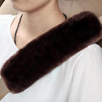 Soft & Cozy Australian Sheepskin Car Seat Belt Covers,2 Pack Fluffy Seatbelt Pads, Genunie Sheepskin Fur Shoulder Straps Cushions for Adults Kids Women and Men (Mocha)