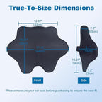 Lumbar Support Pillow for Office Chair & Car - Ergonomic Memory Foam Lower Back Cushion with Breathable Polyester Cover Adjustable Straps for Desk, Gaming, Wheelchair - Relieves Back Pain (Black)
