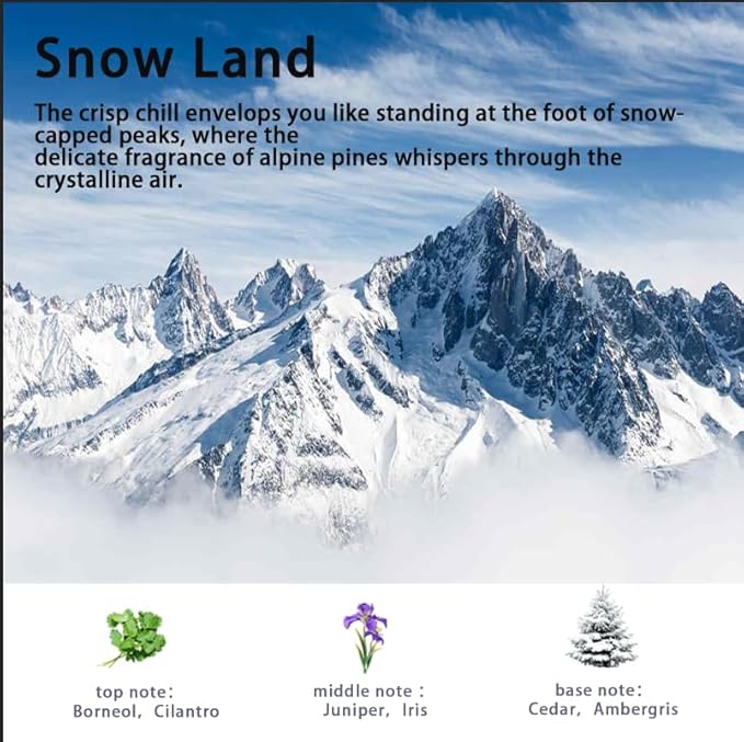 8 Colorful Ambient Light & Car Air Freshener, Pack of 2, Can be Used for 4~6 Months - Made with Natural Plant Extracts (SNOWY/SEA)