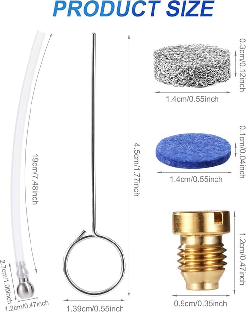 2 Sets Foam Cannon Orifice Kit, 0.04in/1.1mm Thread Nozzle and Foam Maker Meshes with Cleaning Tools Straw Filter Balls Universal Replacement Parts for Car Wash Tools